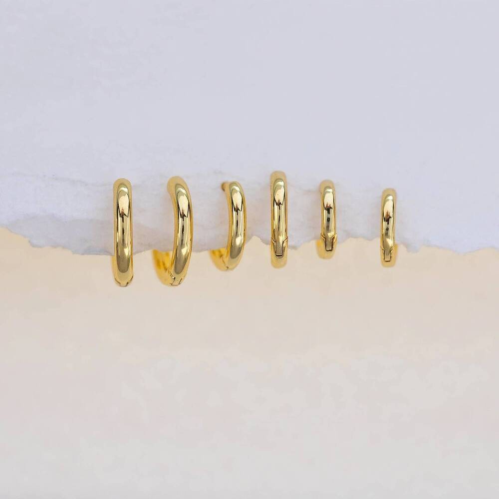 NEW GIRLS CREW women's angel city hoop set - 3 pairs in gold